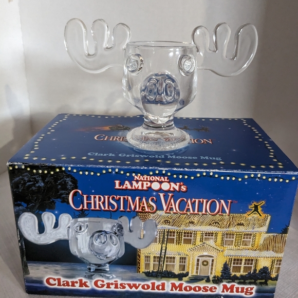 National Lampoon's Moose Mug Christmas vacation Clark Griswold clear glass - Picture 1 of 9